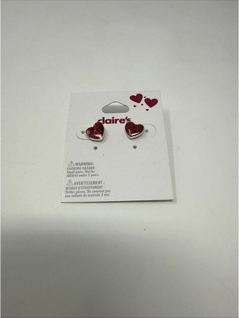 Red Sparkly Heart Earrings Claire’s